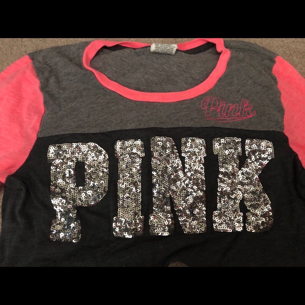 Grey 2/4 sleeve Victoria’s secret PINK t-shirt